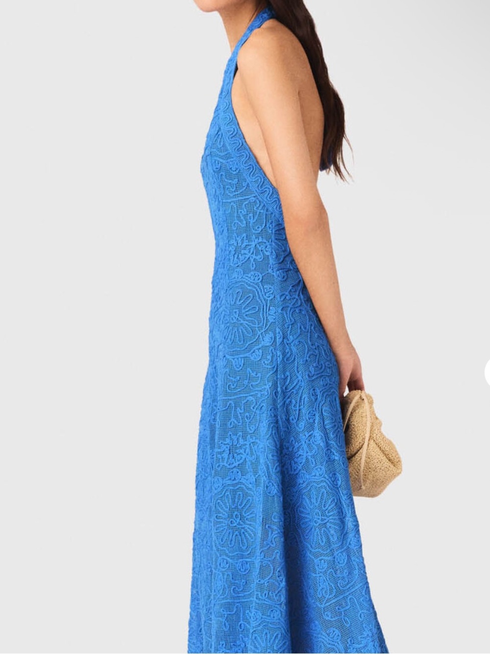 Maje blue Halter Lace Maxi Dress